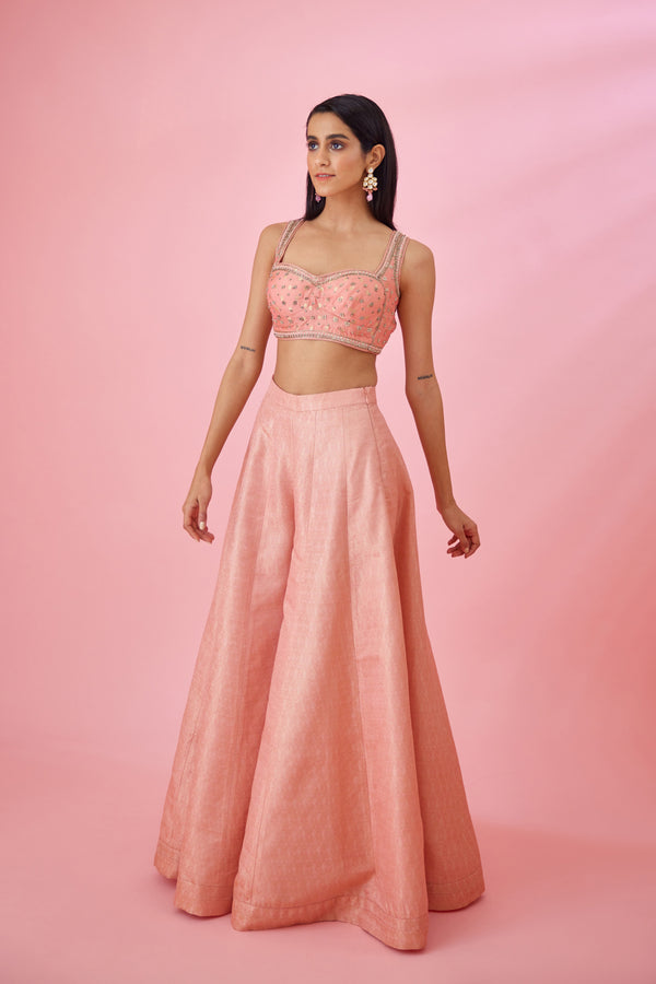 Peach Pink Sharara Set.