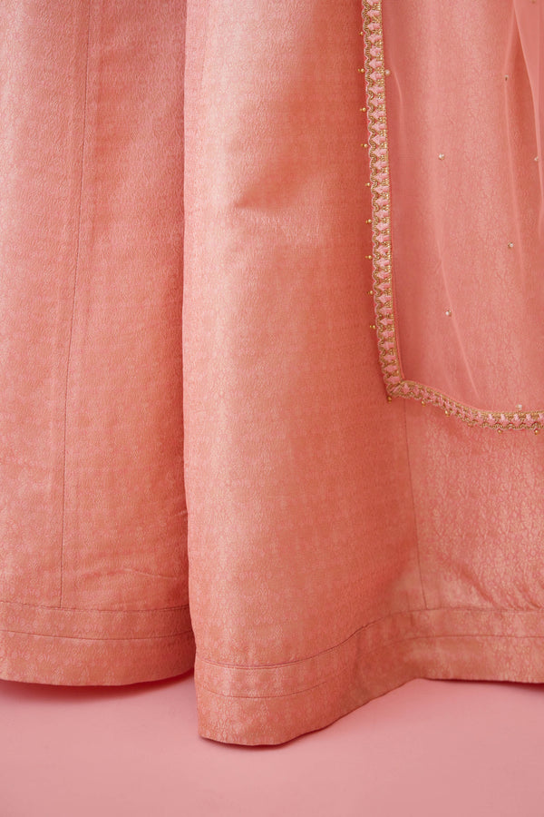 Peach Pink Sharara Set.