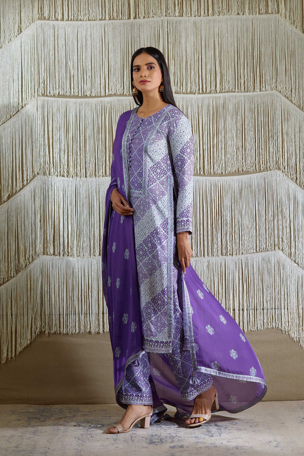 Purple Kurta Set