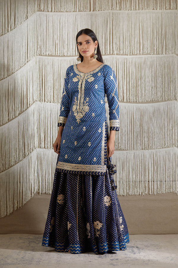 Navy Blue Sharara set.