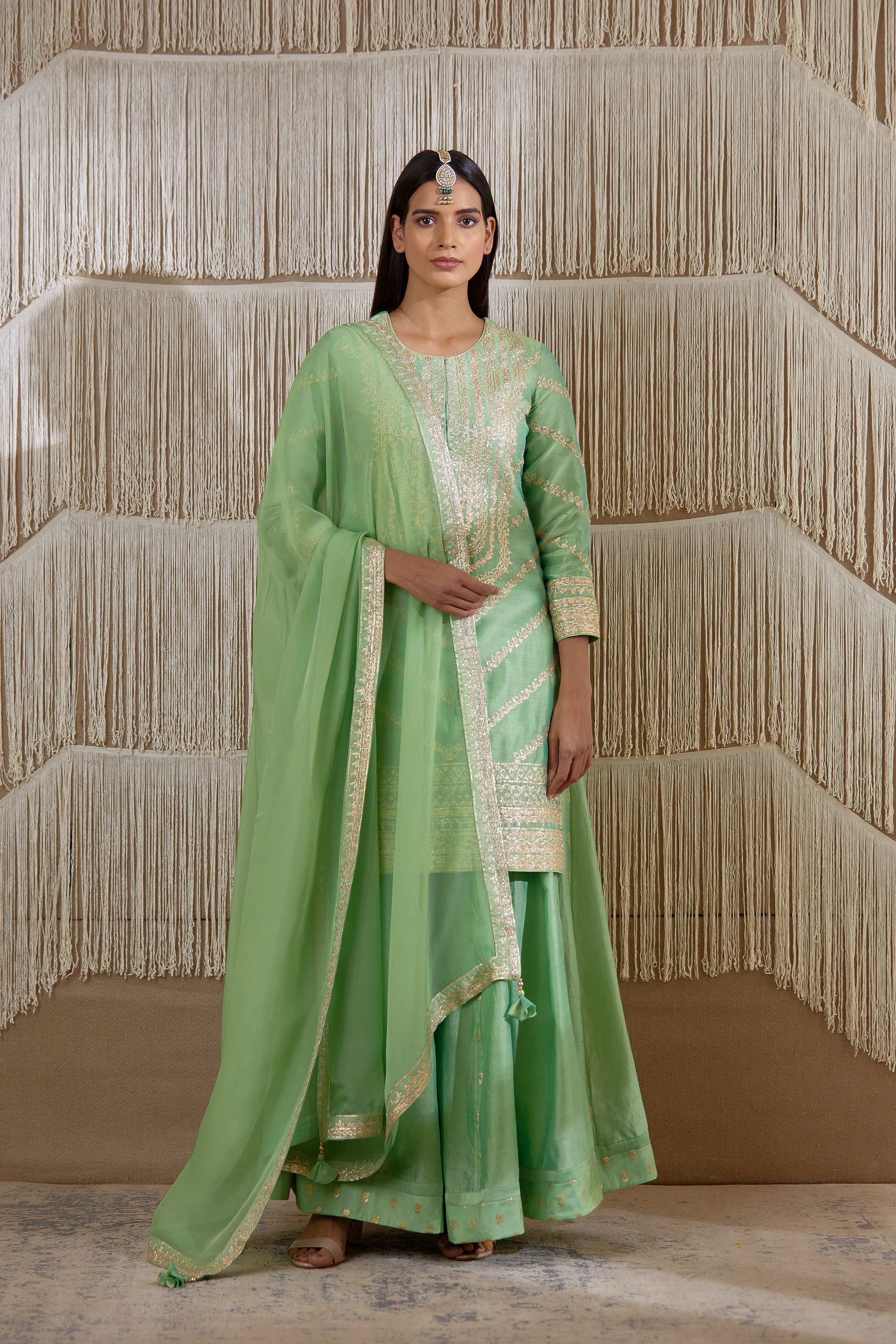 Light Green Sharara set. Shyam Narayan Prasad Light Green Sharara set. Shyam Narayan Prasad