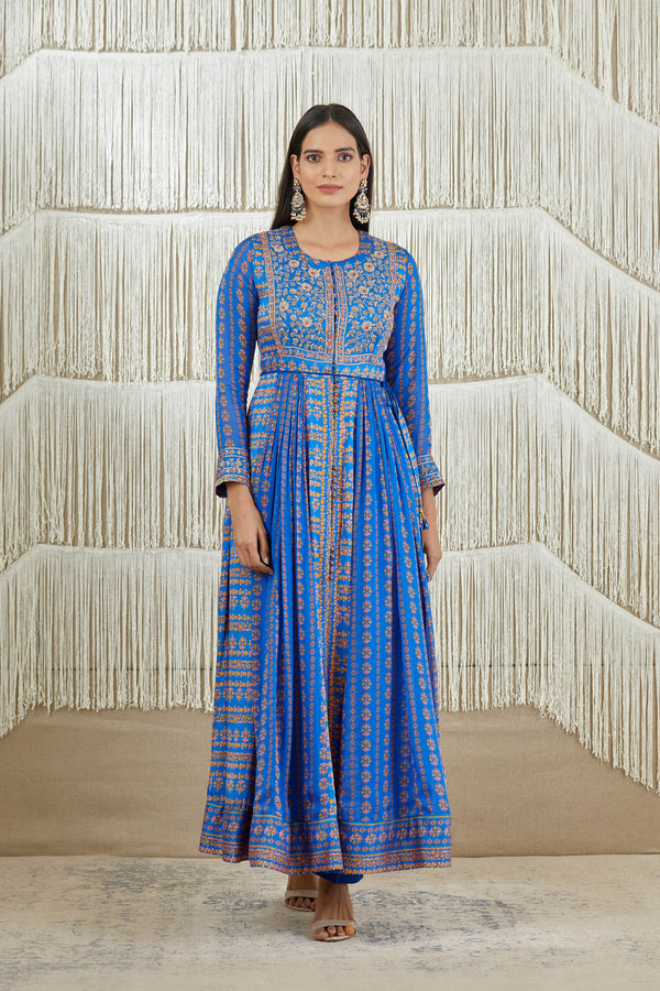 Royal Blue Anarkali set