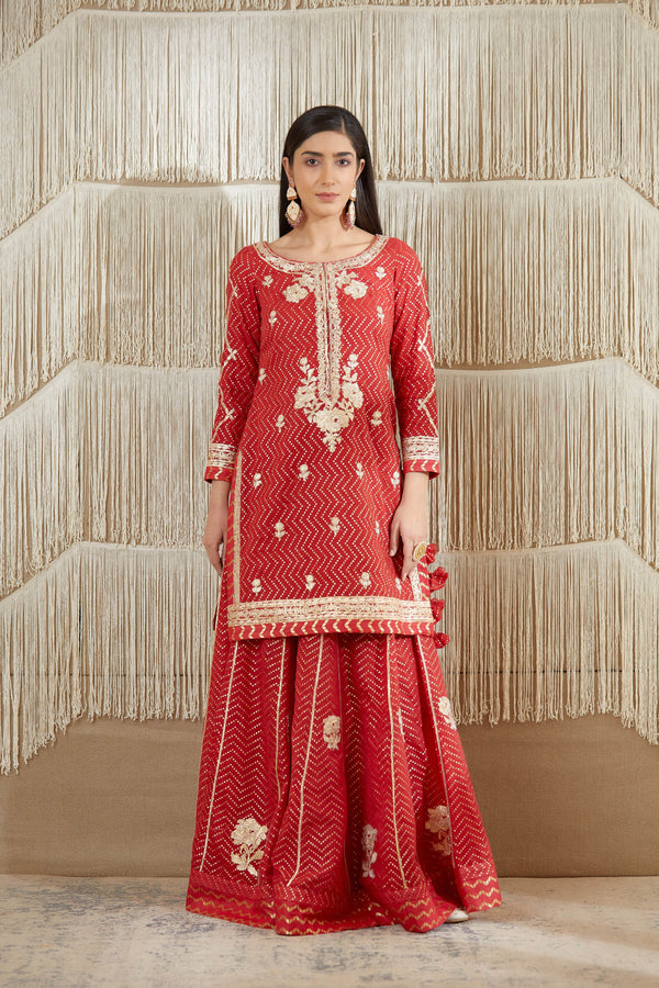 Maroon Sharara set.