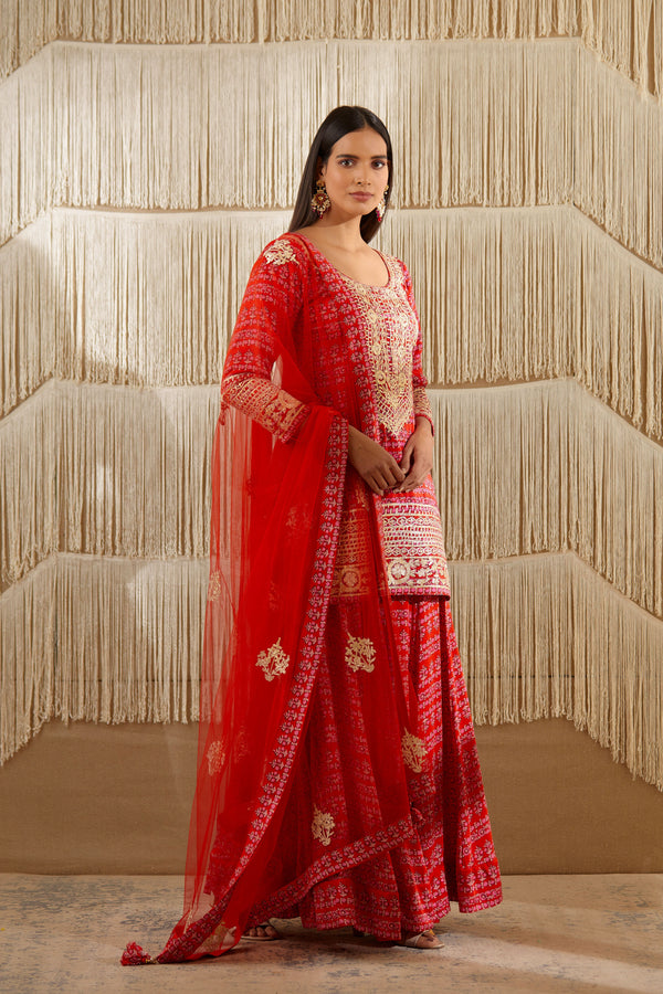 Red Sharara set.