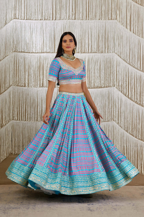 Light Sky Blue Lehenga set