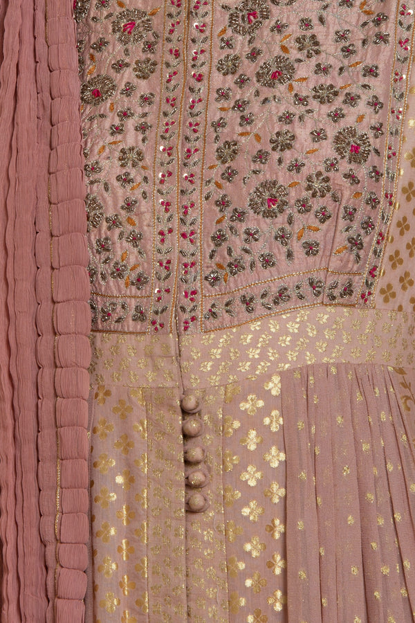 Brocade panel anarkali set