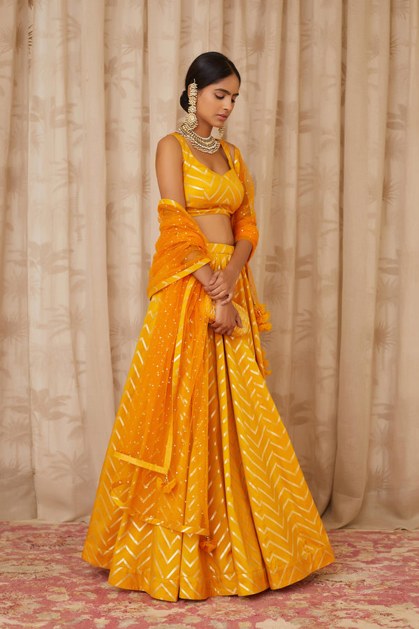 Mustard Lehenga Set.