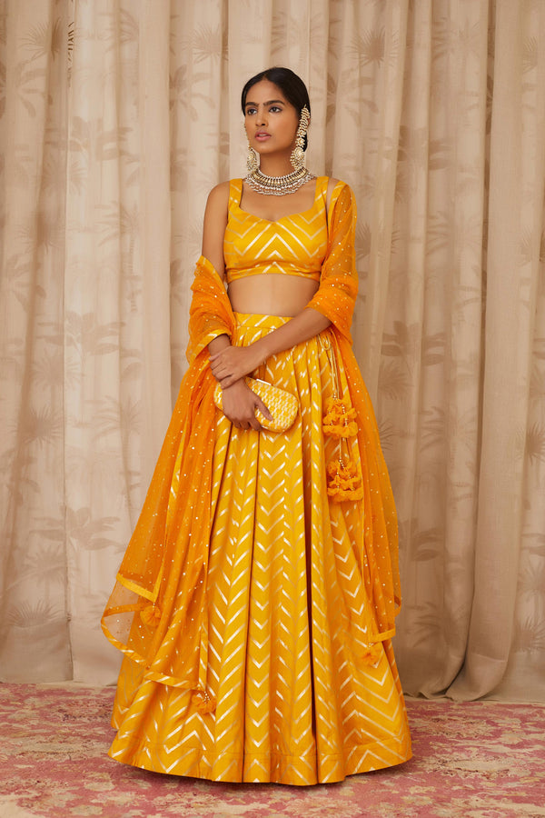 Mustard Lehenga Set.