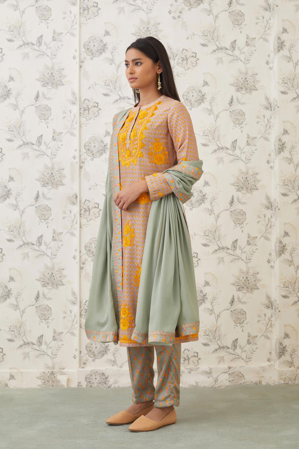 Light Olive Green Kurta Set.