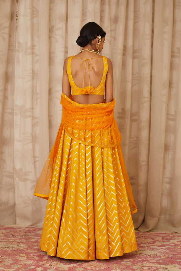 Mustard Lehenga Set.