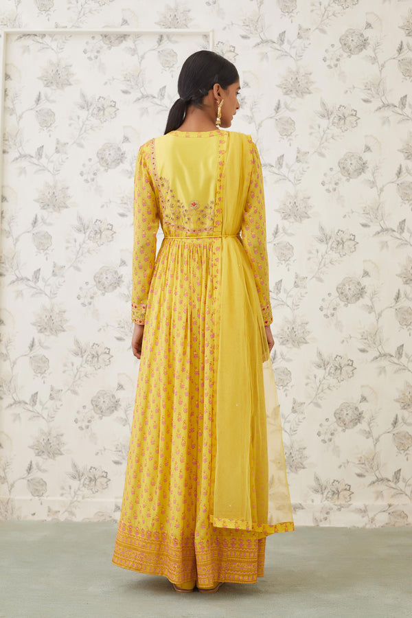 Yellow Anarkali Set.