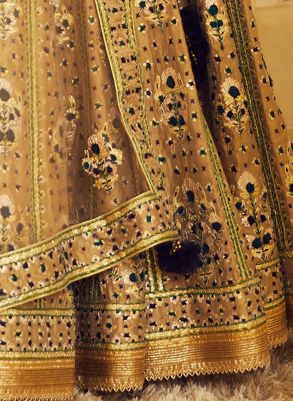 Olive Green Lehenga Set.