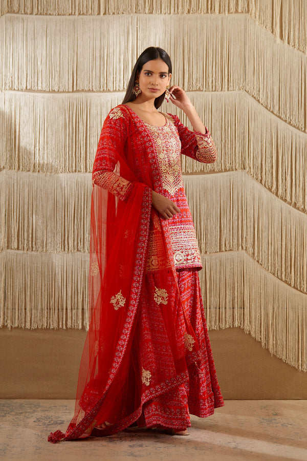 Red Sharara set.