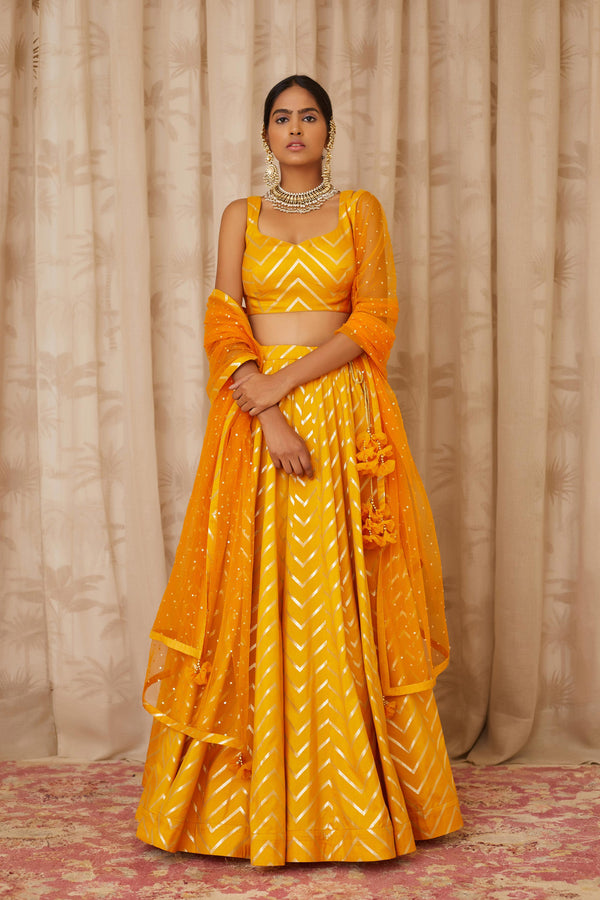 Mustard Lehenga Set.