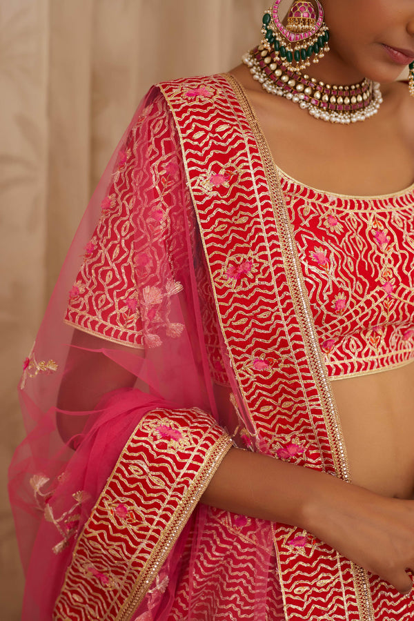 Red Lehenga Set.