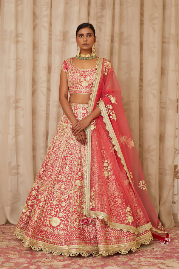 Coral Lehenga Set.