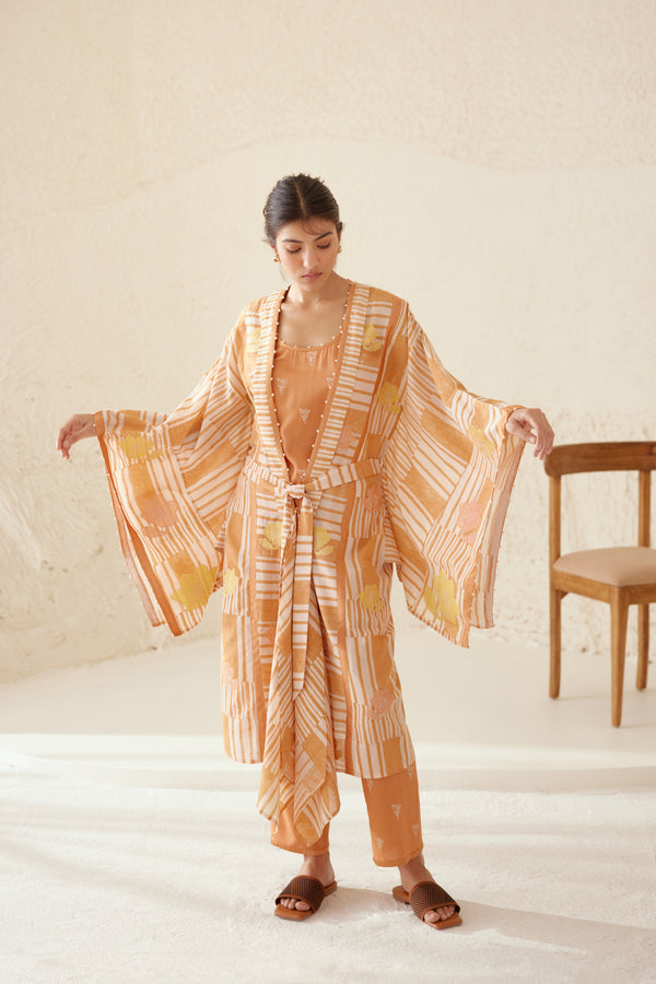 Russet Orange Kimono Set.