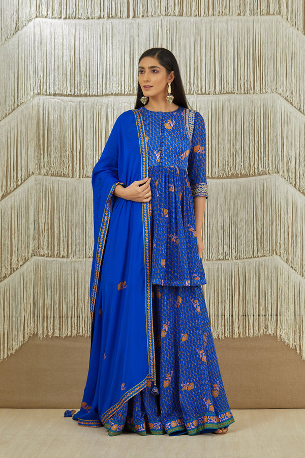 Royal Blue Sharara set.