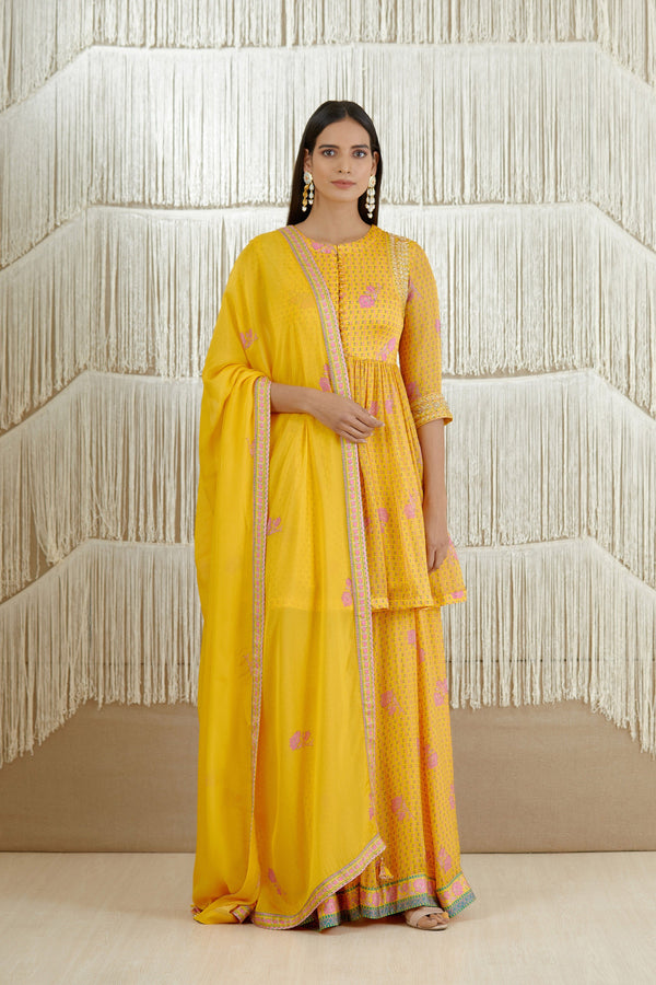 Mustard Yellow Sharara set