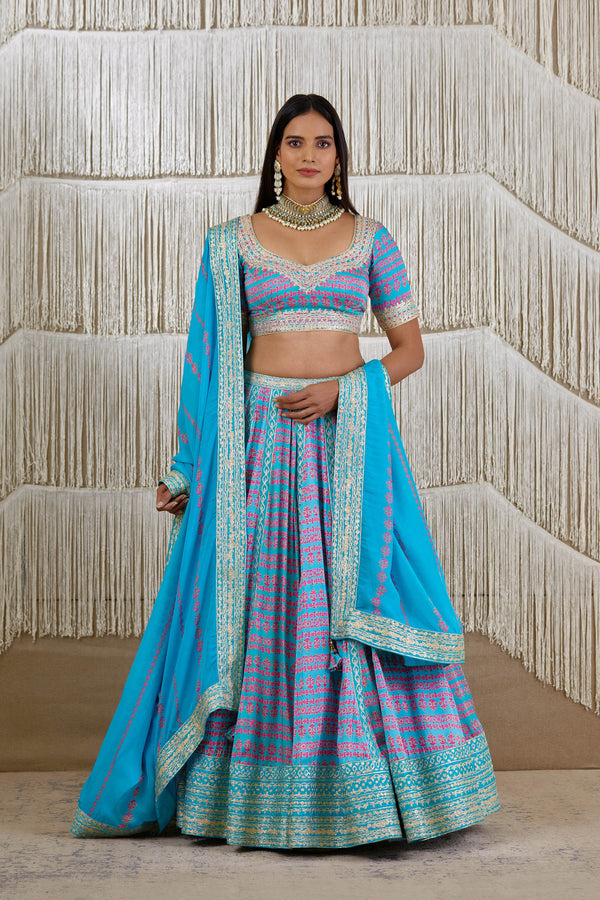 Light Sky Blue Lehenga set