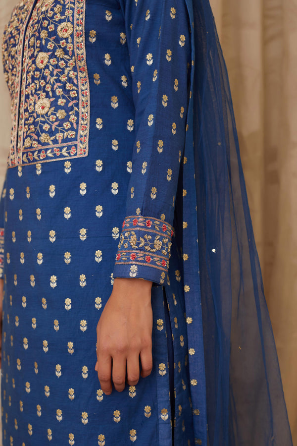 Royal Blue Kurta Set.