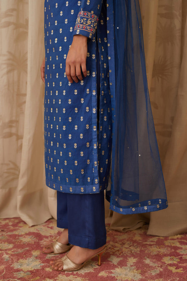 Royal Blue Kurta Set.