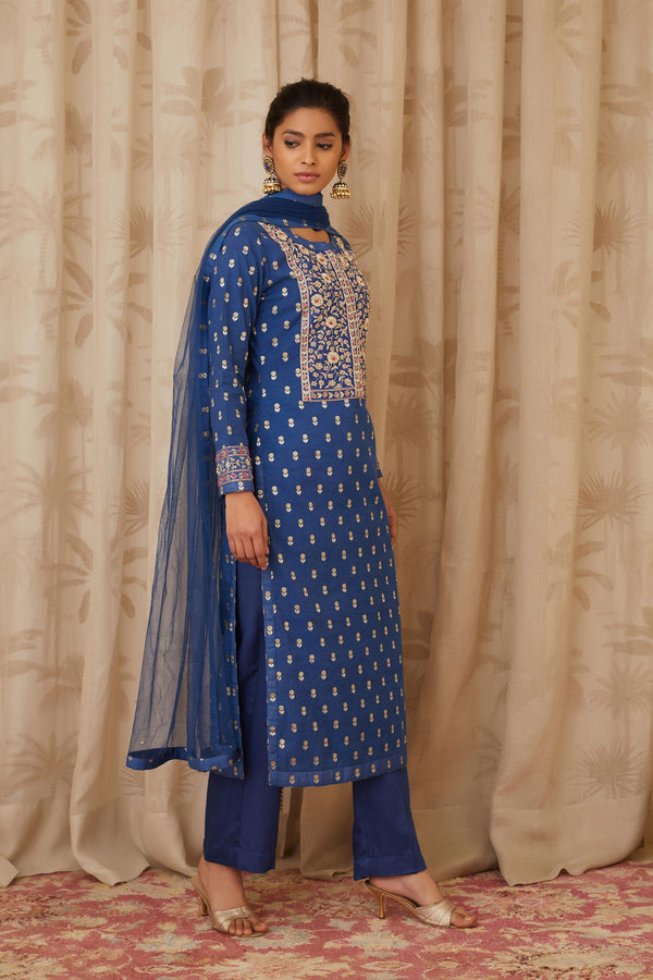 Royal Blue Kurta Set.