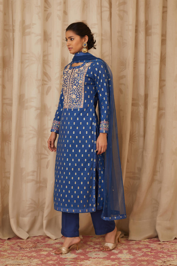 Royal Blue Kurta Set.