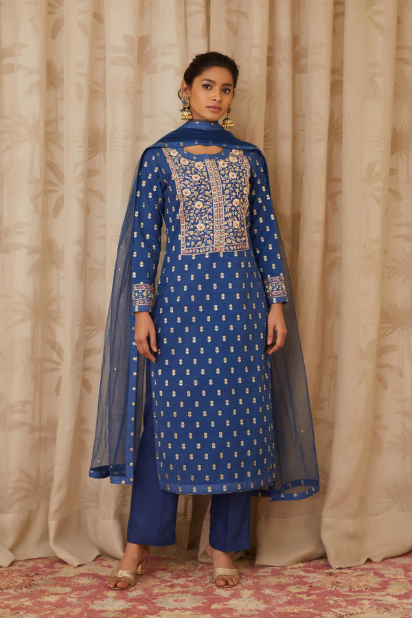 Royal Blue Kurta Set.