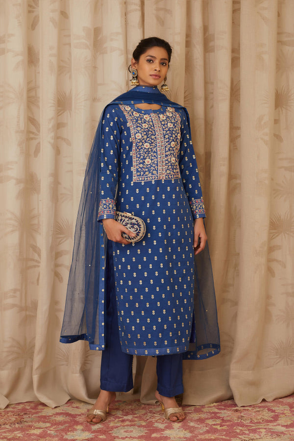 Royal Blue Kurta Set.