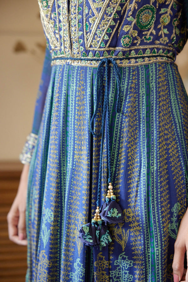 Royal Blue Anarkali Set.