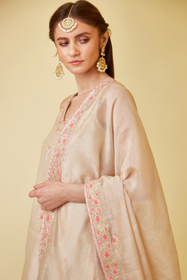 Angora White Sharara Set