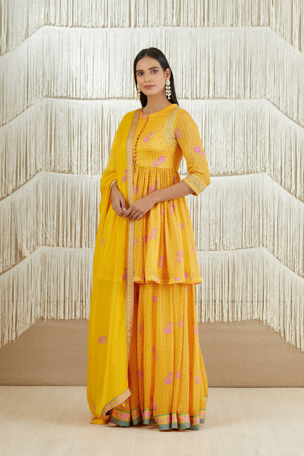 Mustard Yellow Sharara set