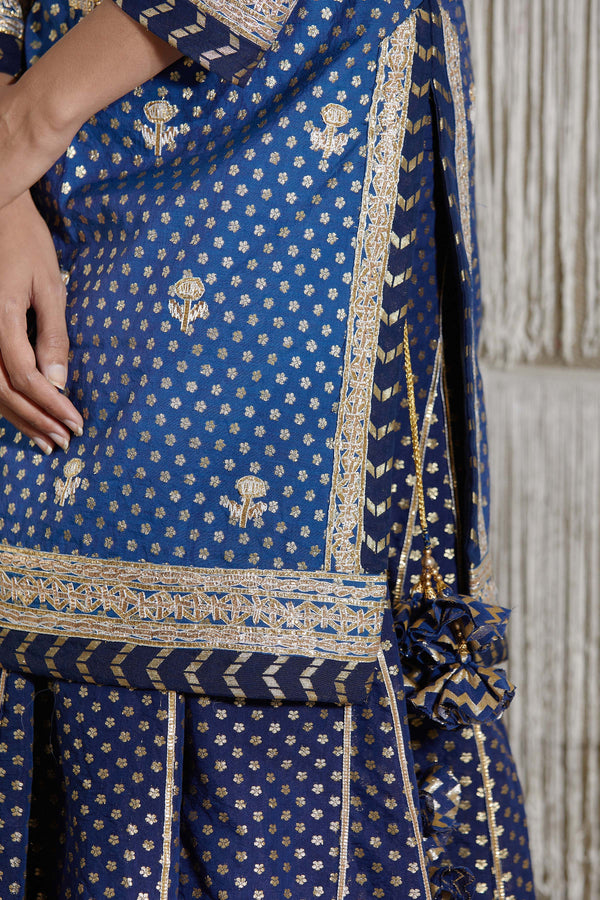 Navy Blue Sharara set.