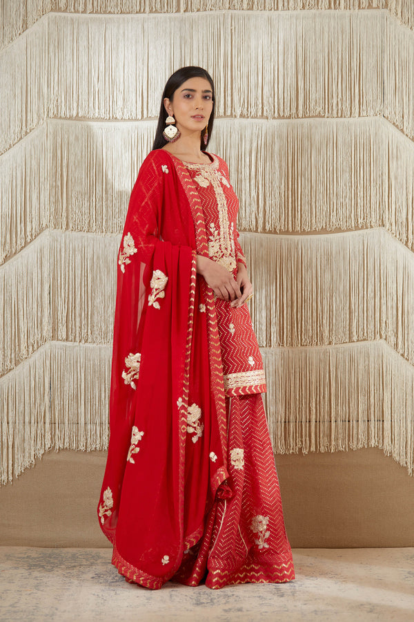 Maroon Sharara set.