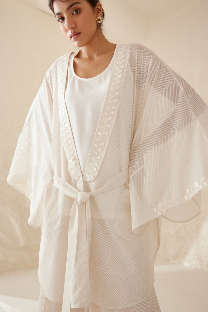 Pristine White Kimono Set.