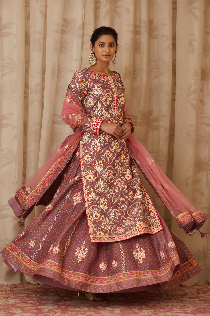 TULSI PURE COTTON HAND BLOCK KURTA SKIRT SET | Kurta skirt, Party wear  indian dresses, Indian dresses traditional