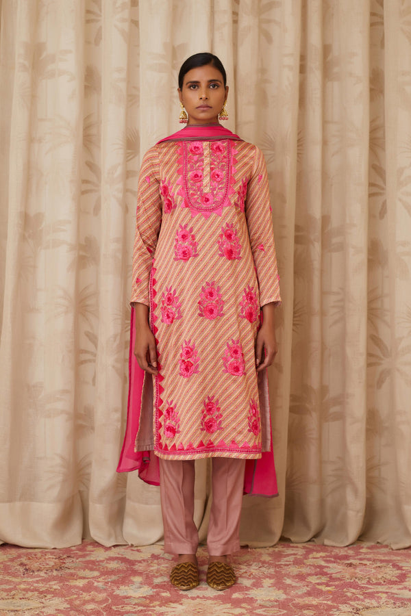 Coral Pink Kurta Set.