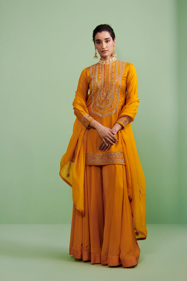 Mustard Kurta & Sharara Set.