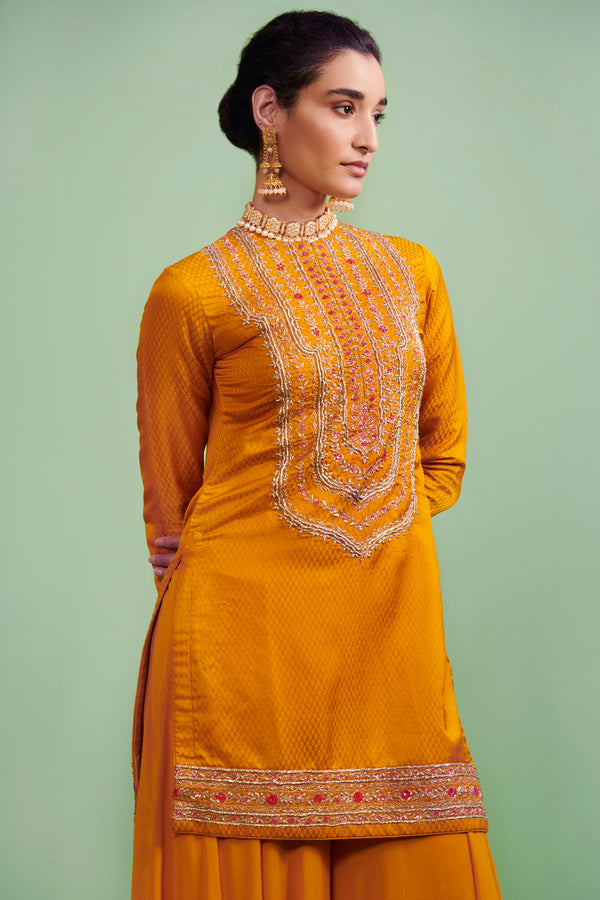 Mustard Kurta & Sharara Set.