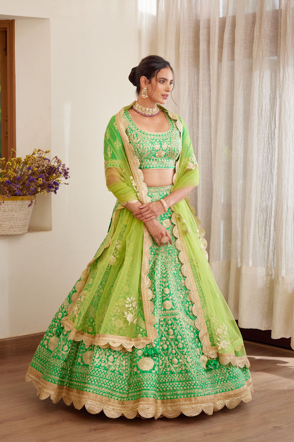 Green Lehenga Set.