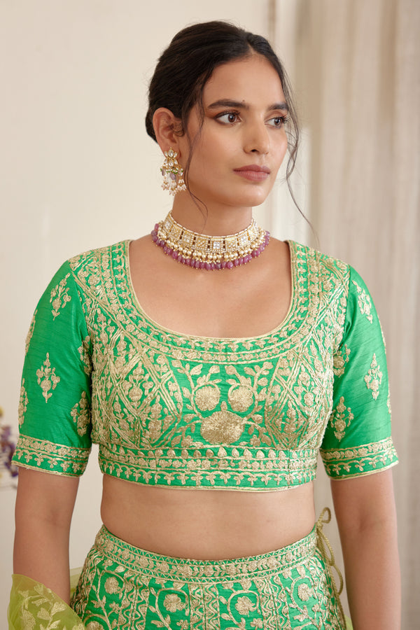 Green Lehenga Set.