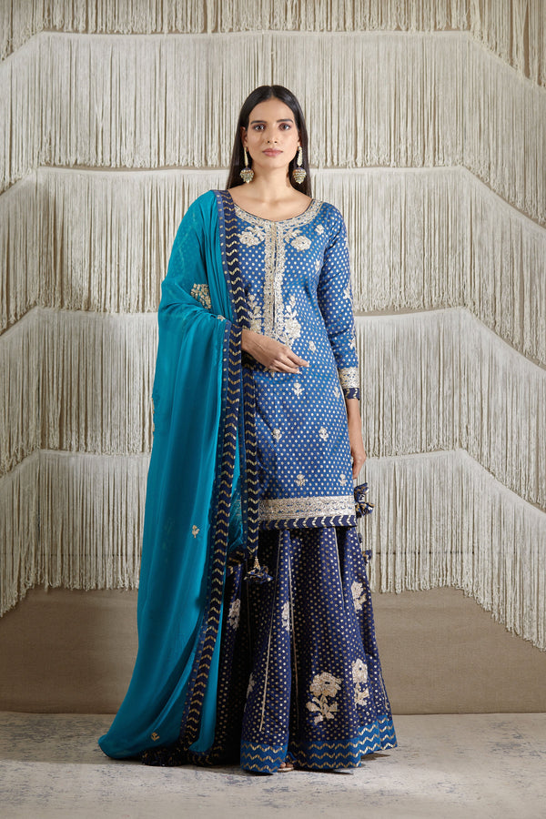 Navy Blue Sharara set.