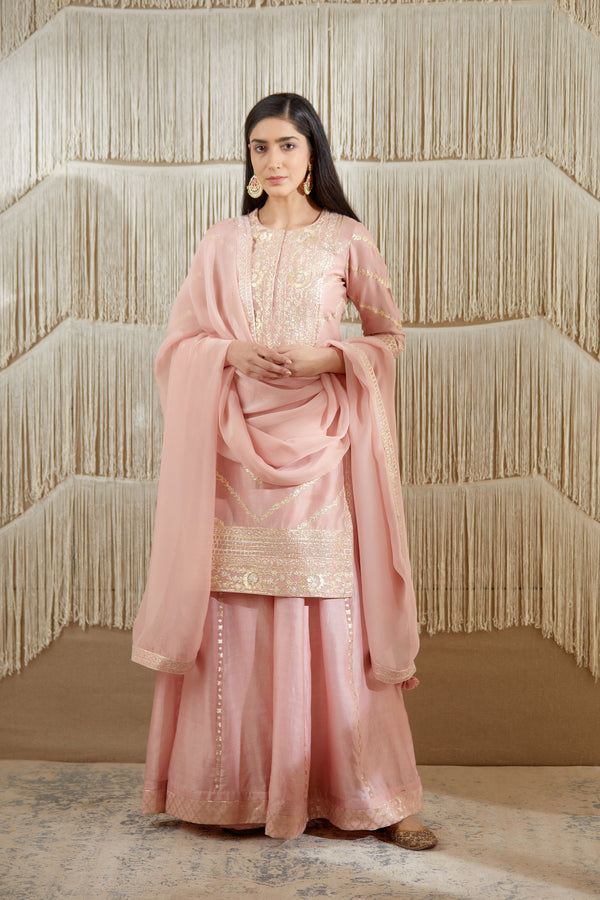 Powder Pink Sharara set.