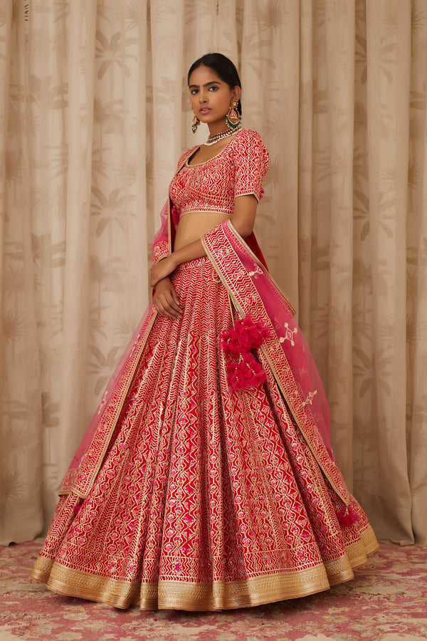 Red Lehenga Set.