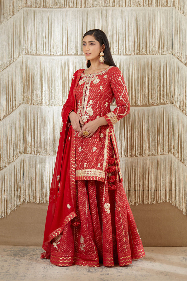 Maroon Sharara set.