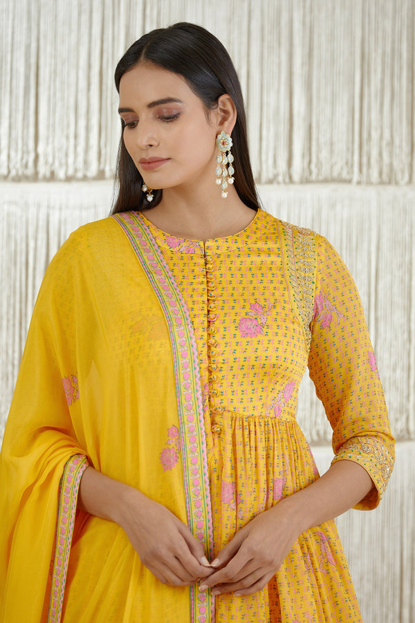 Mustard Yellow Sharara set