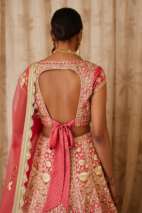 Coral Lehenga Set.