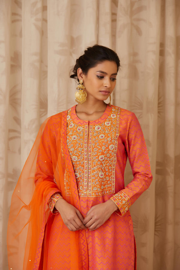 Orange Kurta Set.