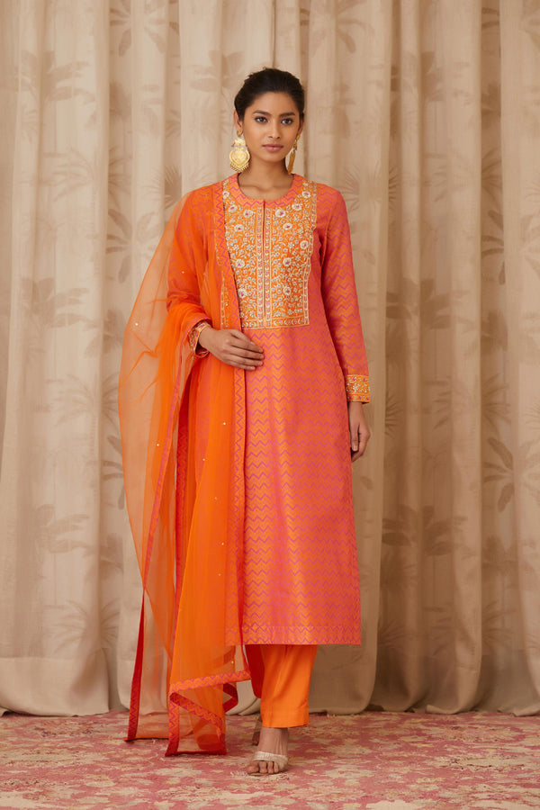 Orange Kurta Set.